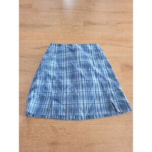 Brandy Melville Blue Plaid Mini Skirt One Size